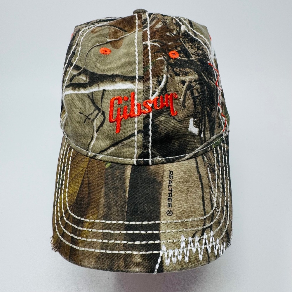 Gibson Realtree Camo Baseball Hat Cap America Orange Embroidered Logo Adjustable